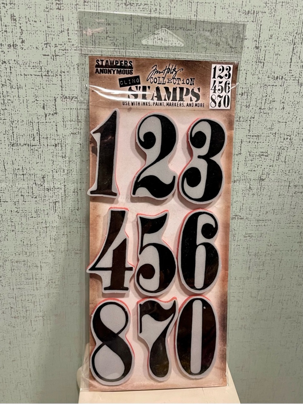 NWT Tim Holtz Cling Number Stamps - Black Numbers
